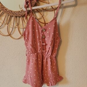 Charming Pink Heart Kids Romper